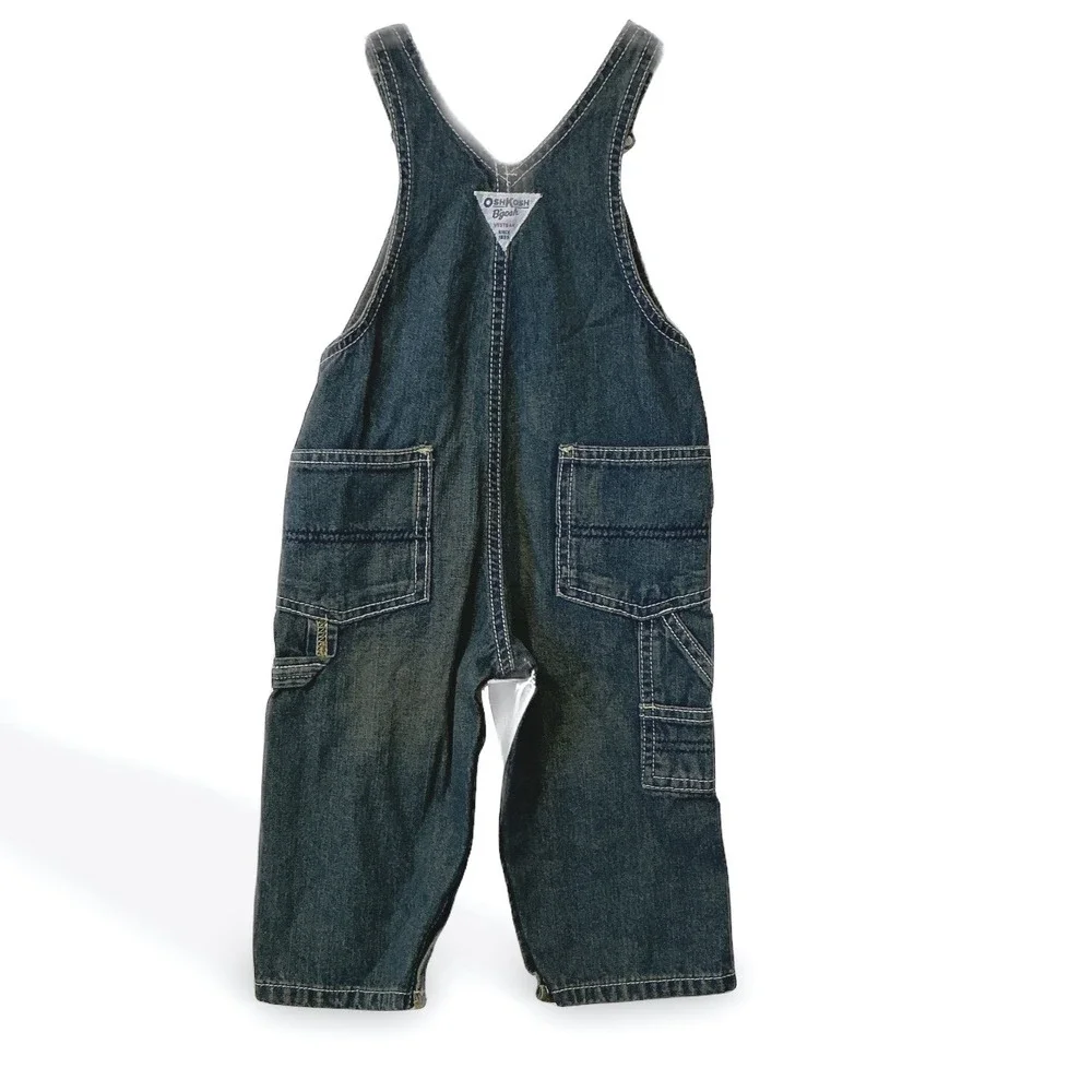 2000s OshKosh Bgosh Vestbak Denim Carpenter Overalls Blue 12‎ Months 424-044